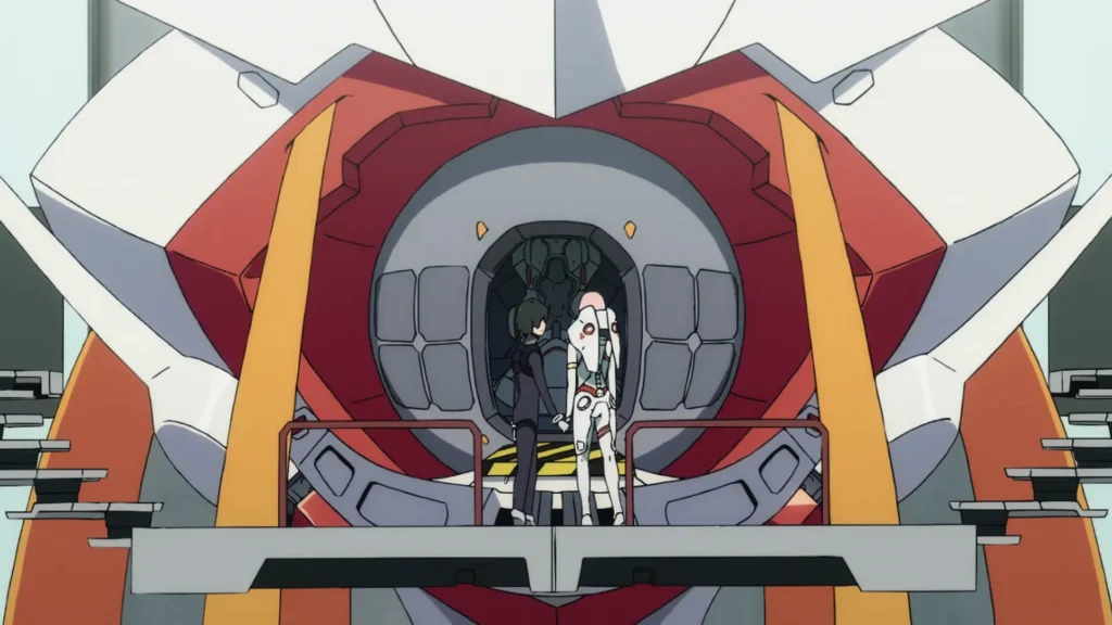 Top Mecha Anime Recommendations for Sci-fi Fans 2025 6 darling in the franxx characters are looking at robot