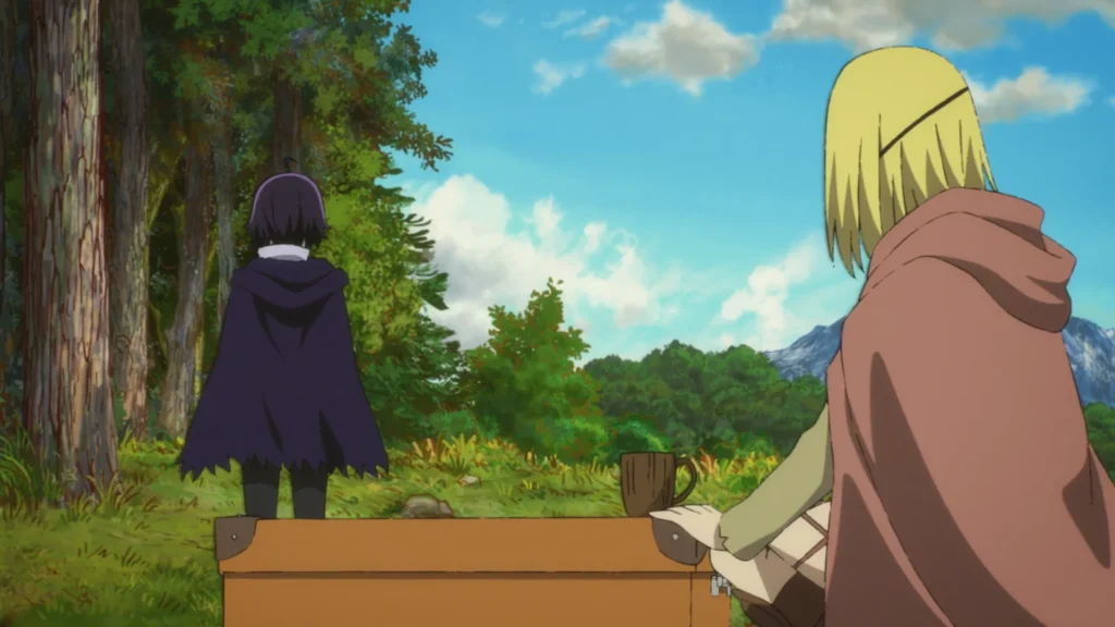 Clevatess: The King of Demonic Beasts, the Baby, and the Hero of the Undead tea scene